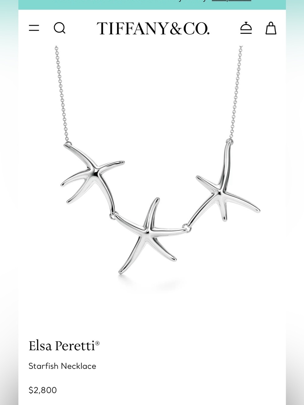 CURRENT $2800 Tiffany & Co. Sterling Silver Necklace—authentic